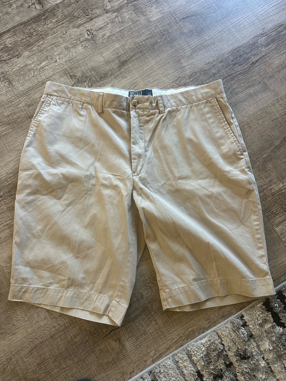 Vintage Ralph Lauren Men's Light Khaki Cotton Chino Shorts